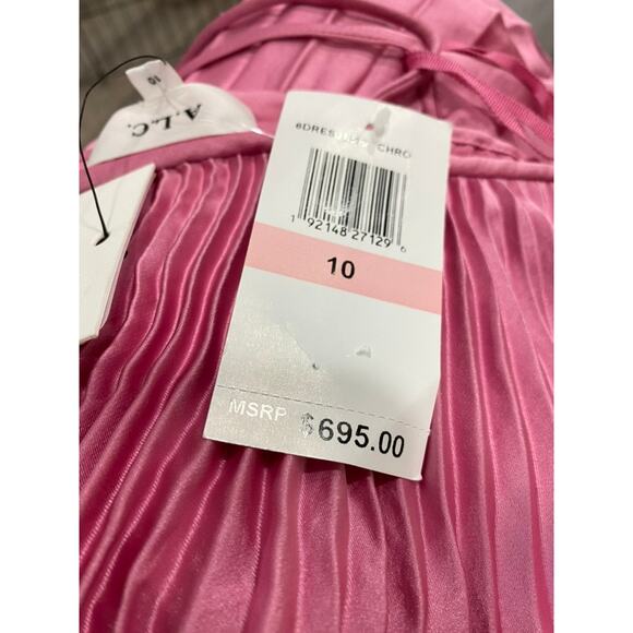 A.L.C. Gemini Pleated Cut Out Midi Dress Chateau Rouge 10 - Picture 11 of 11